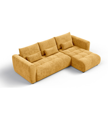 Canapé d'angle 4 places SORENO, tissu jaune