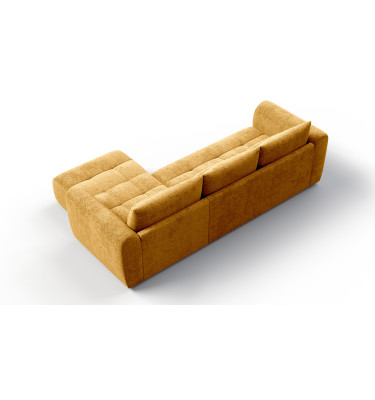 Canapé d'angle 4 places SORENO, tissu jaune