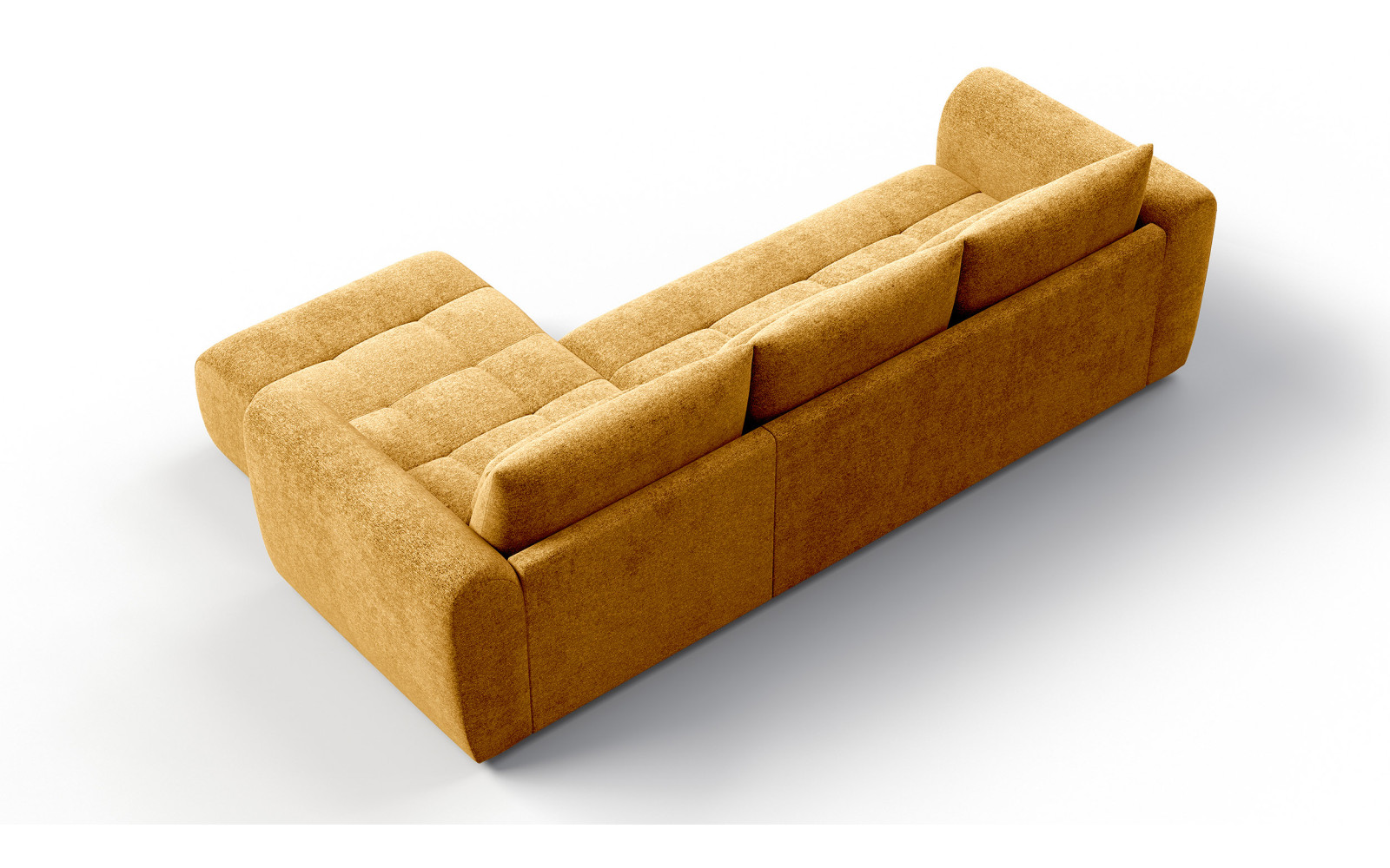 Canapé d'angle 4 places SORENO, tissu jaune