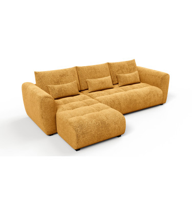 Canapé d'angle 4 places SORENO, tissu jaune