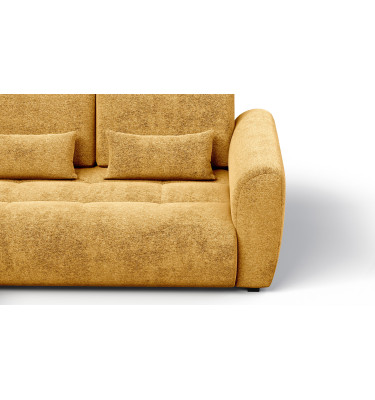 Canapé d'angle 4 places SORENO, tissu jaune