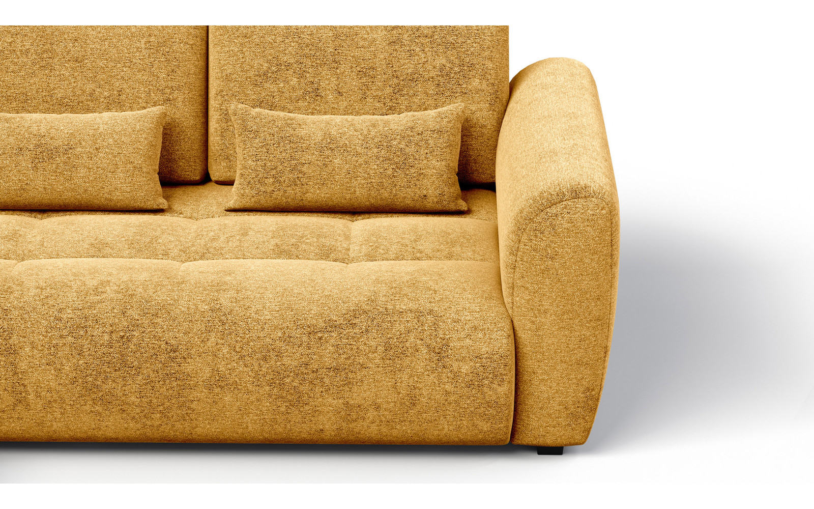 Canapé d'angle 4 places SORENO, tissu jaune