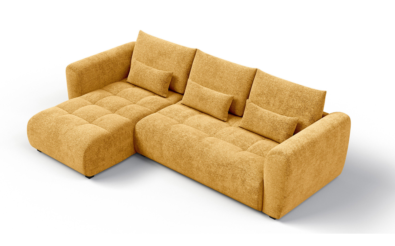 Canapé d'angle 4 places SORENO, tissu jaune