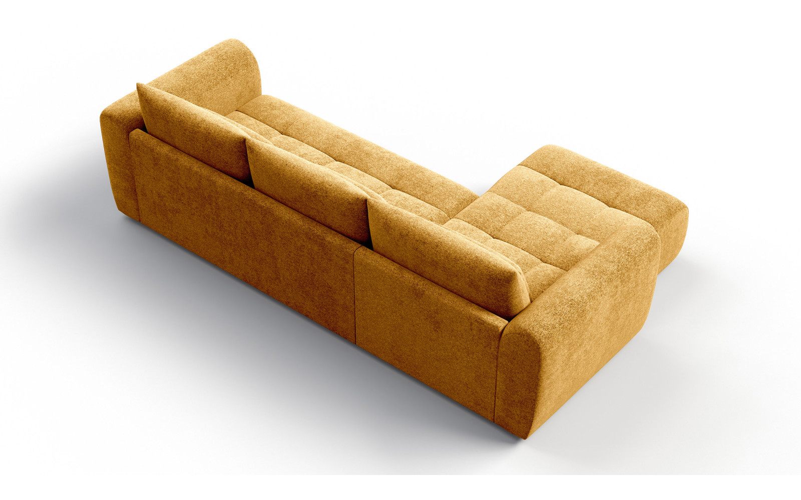 Canapé d'angle 4 places SORENO, tissu jaune