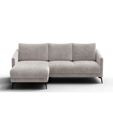 Canapé d'angle gauche 3 places VILT, tissu blanc