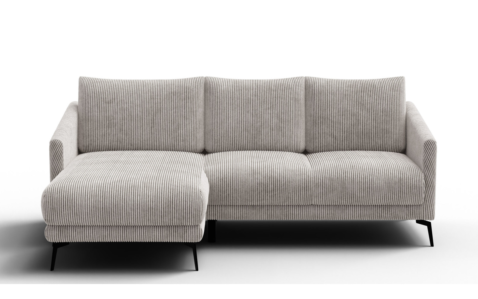 Canapé d'angle gauche 3 places VILT, tissu blanc