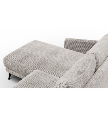 Canapé d'angle gauche 3 places VILT, tissu blanc