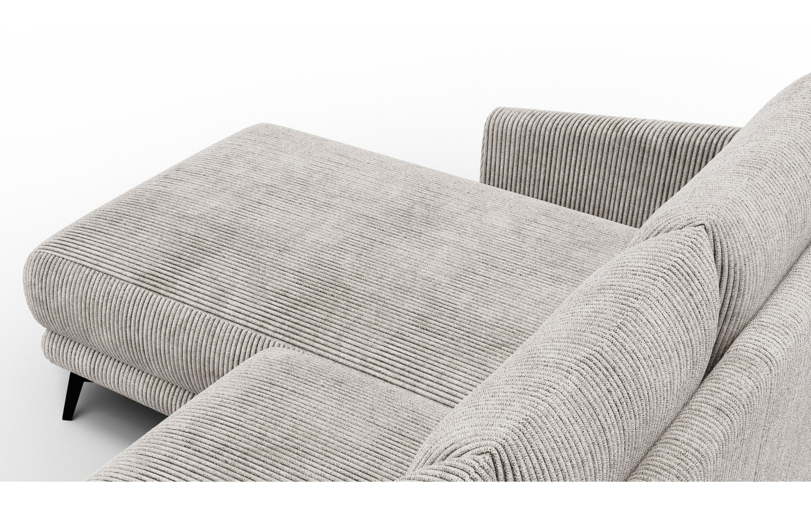 Canapé d'angle gauche 3 places VILT, tissu blanc