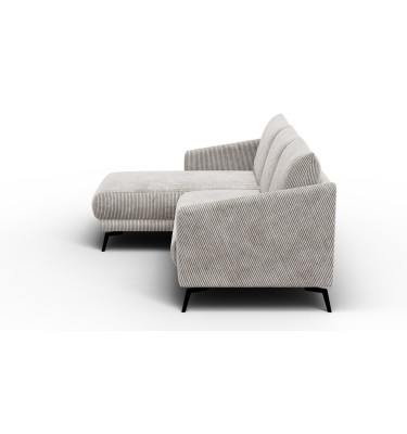 Canapé d'angle gauche 3 places VILT, tissu blanc