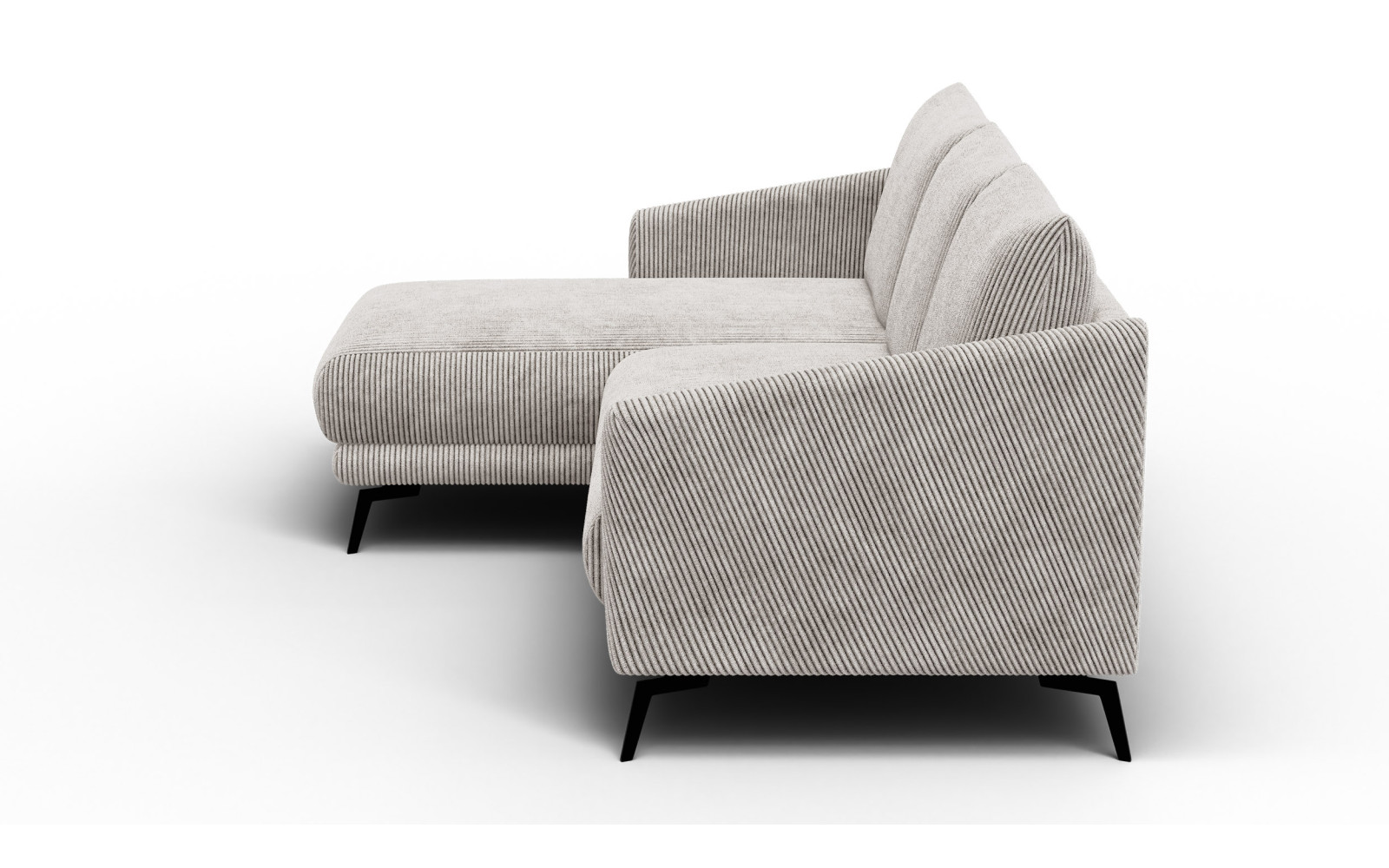 Canapé d'angle gauche 3 places VILT, tissu blanc