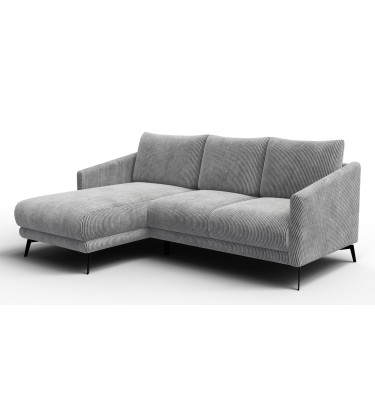 Canapé d'angle gauche 3 places VILT, tissu gris clair