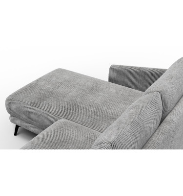 Canapé d'angle gauche 3 places VILT, tissu gris clair