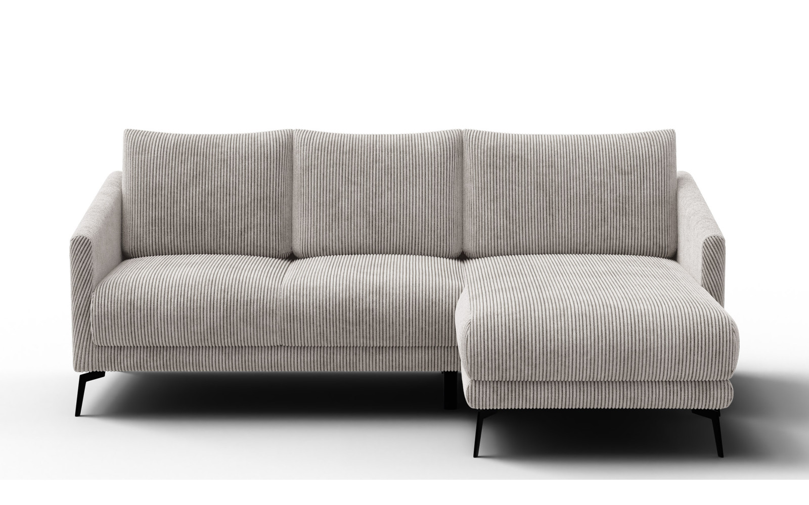 Canapé d'angle droit 3 places VILT, tissu blanc