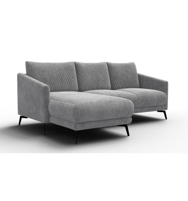 Canapé d'angle gauche 3 places VILT, tissu gris clair