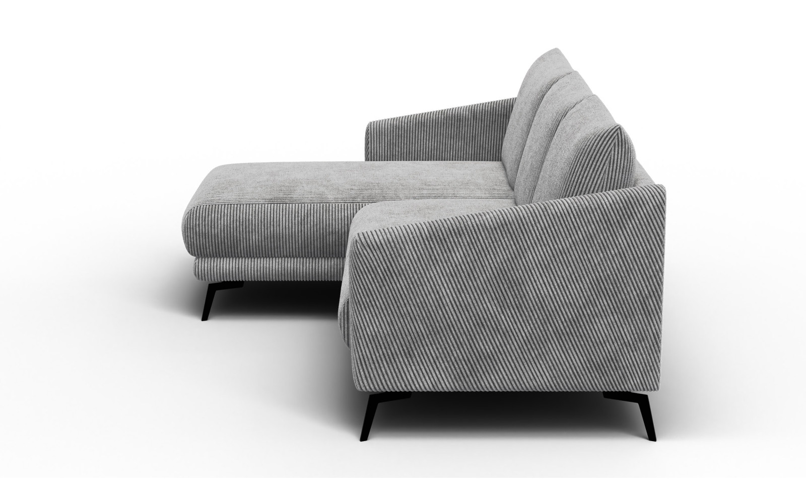 Canapé d'angle gauche 3 places VILT, tissu gris clair