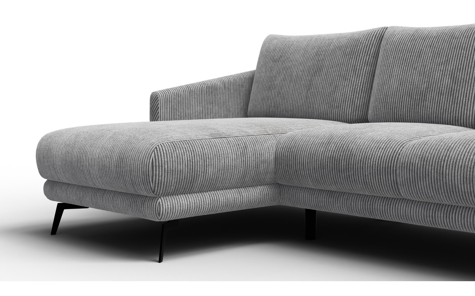 Canapé d'angle gauche 3 places VILT, tissu gris clair