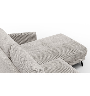 Canapé d'angle droit 3 places VILT, tissu blanc