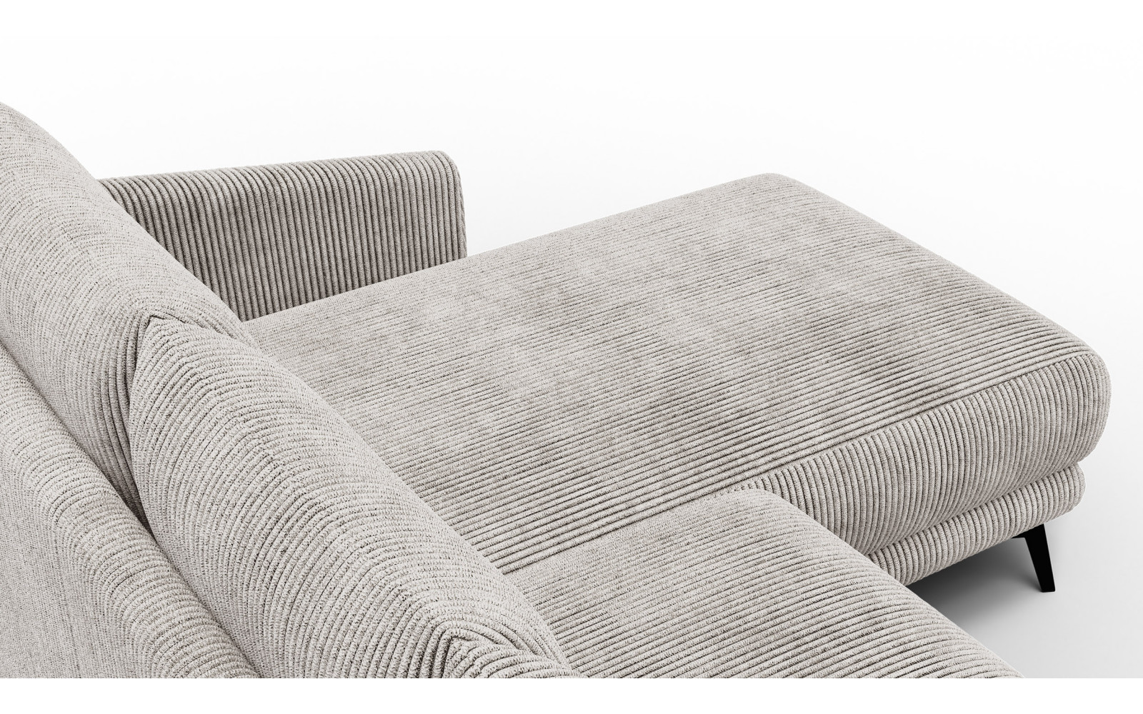 Canapé d'angle droit 3 places VILT, tissu blanc