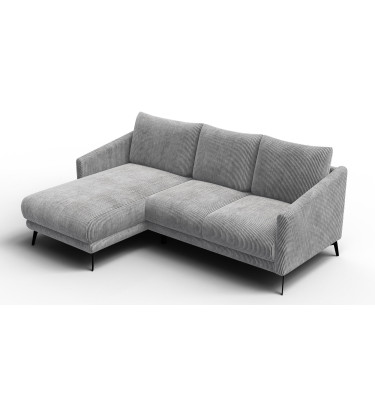 Canapé d'angle gauche 3 places VILT, tissu gris clair