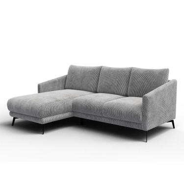 Canapé d'angle gauche 3 places VILT, tissu gris clair