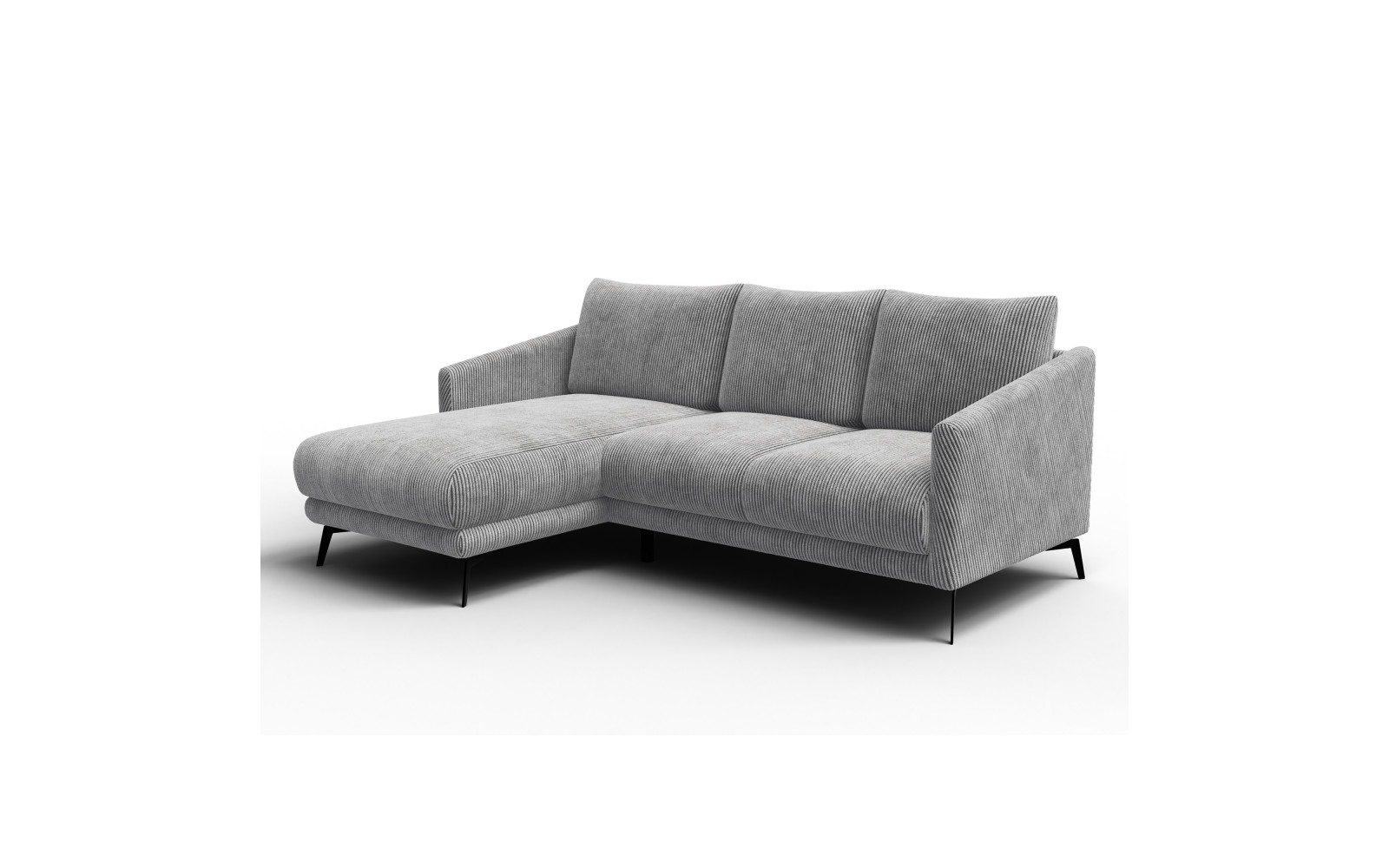 Canapé d'angle gauche 3 places VILT, tissu gris clair