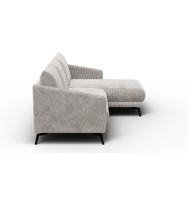 Canapé d'angle droit 3 places VILT, tissu blanc