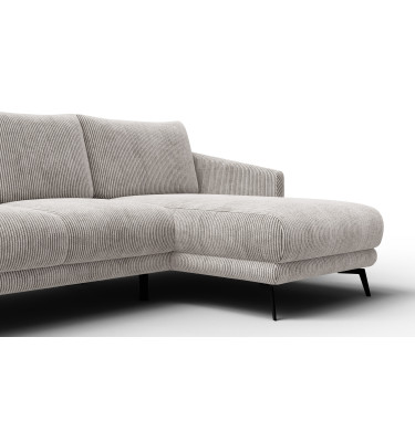 Canapé d'angle droit 3 places VILT, tissu blanc