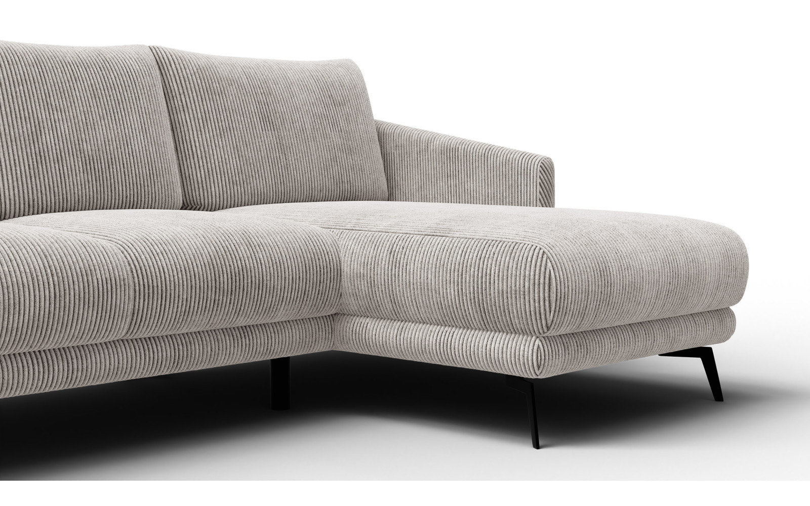 Canapé d'angle droit 3 places VILT, tissu blanc