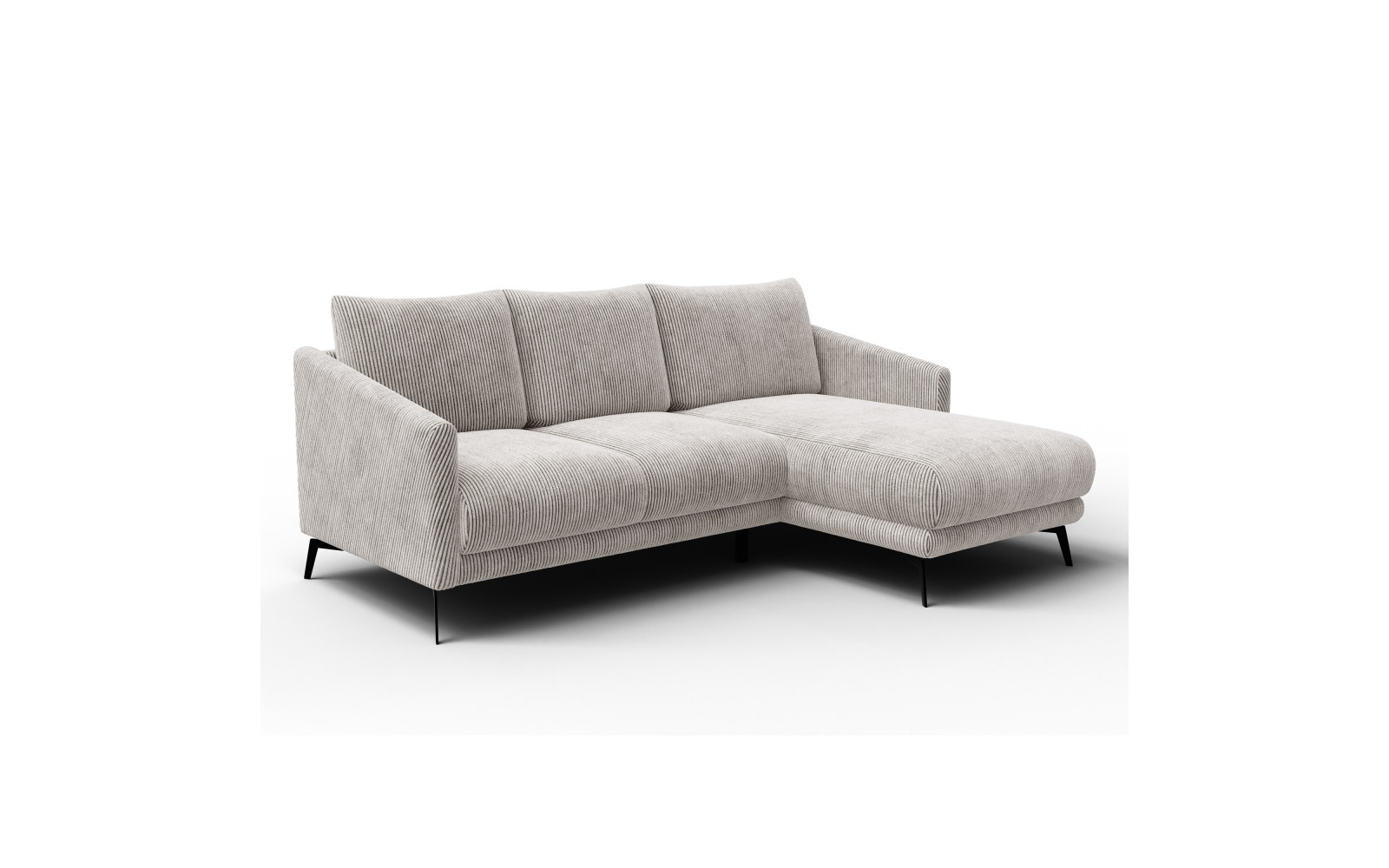 Canapé d'angle droit 3 places VILT, tissu blanc