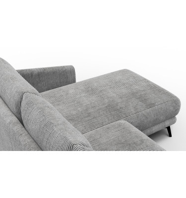 Canapé d'angle droit 3 places VILT, tissu gris clair