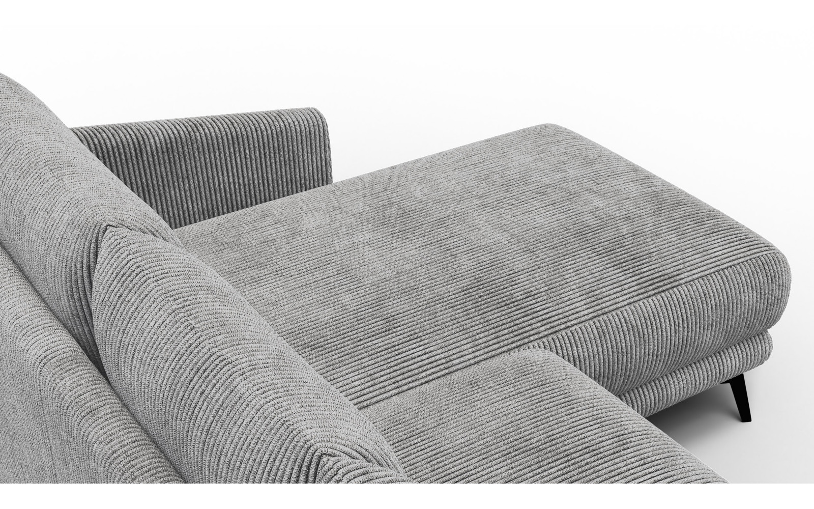 Canapé d'angle droit 3 places VILT, tissu gris clair