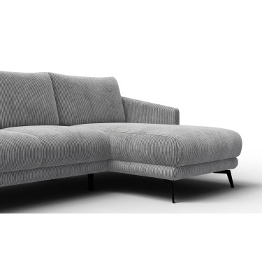 Canapé d'angle droit 3 places VILT, tissu gris clair