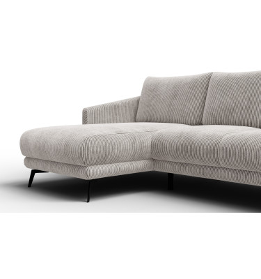 Canapé d'angle gauche 3 places VILT, tissu blanc