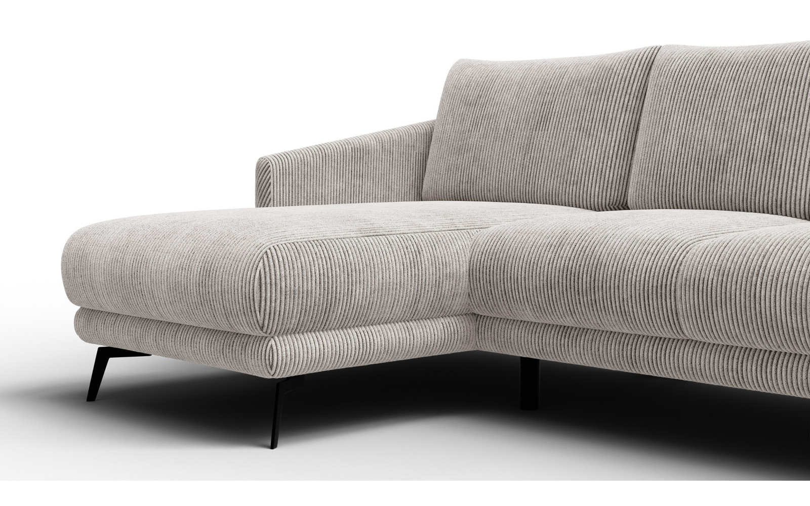 Canapé d'angle gauche 3 places VILT, tissu blanc