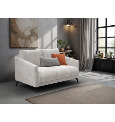 Canapé 2 places VILT, tissu blanc