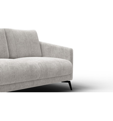 Canapé 2 places VILT, tissu blanc