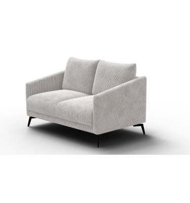 Canapé 2 places VILT, tissu blanc