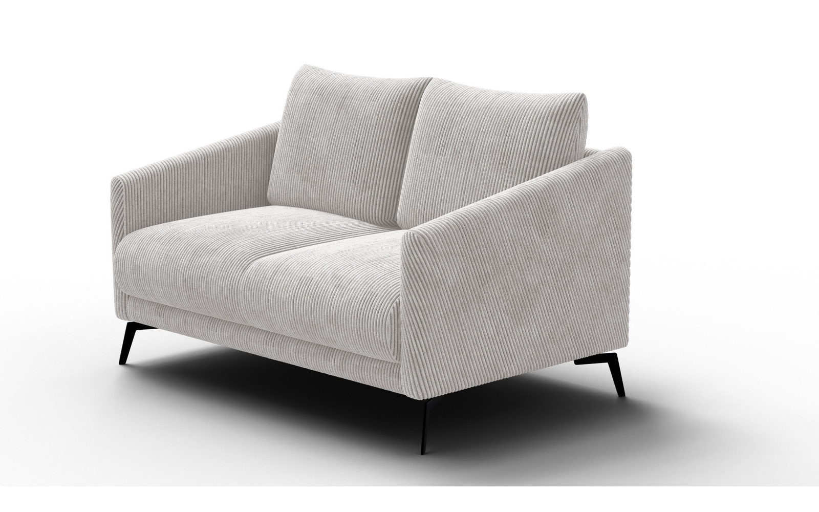 Canapé 2 places VILT, tissu blanc