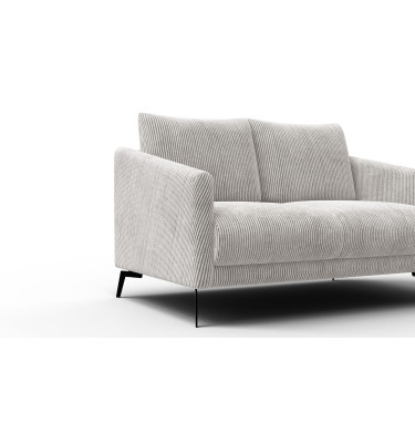 Canapé 2 places VILT, tissu blanc