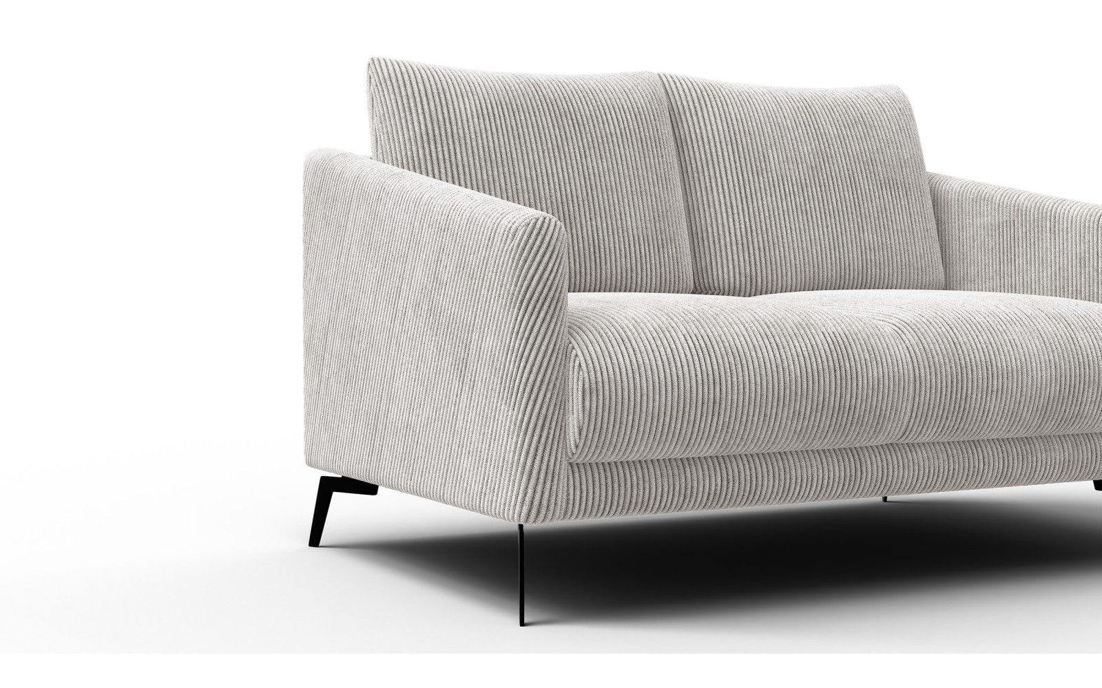 Canapé 2 places VILT, tissu blanc