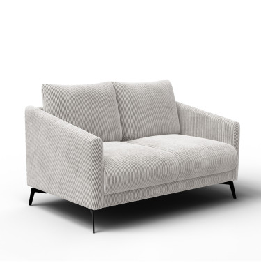 Canapé 2 places VILT, tissu blanc