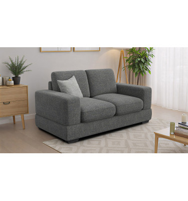 Canapé 2 places OTTO, tissu anthracite