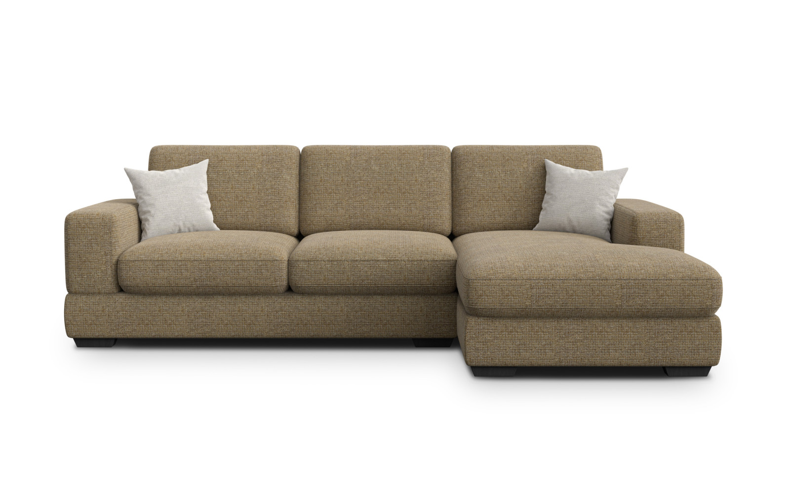 Canapé d'angle droit 4 places OTTO, tissu taupe