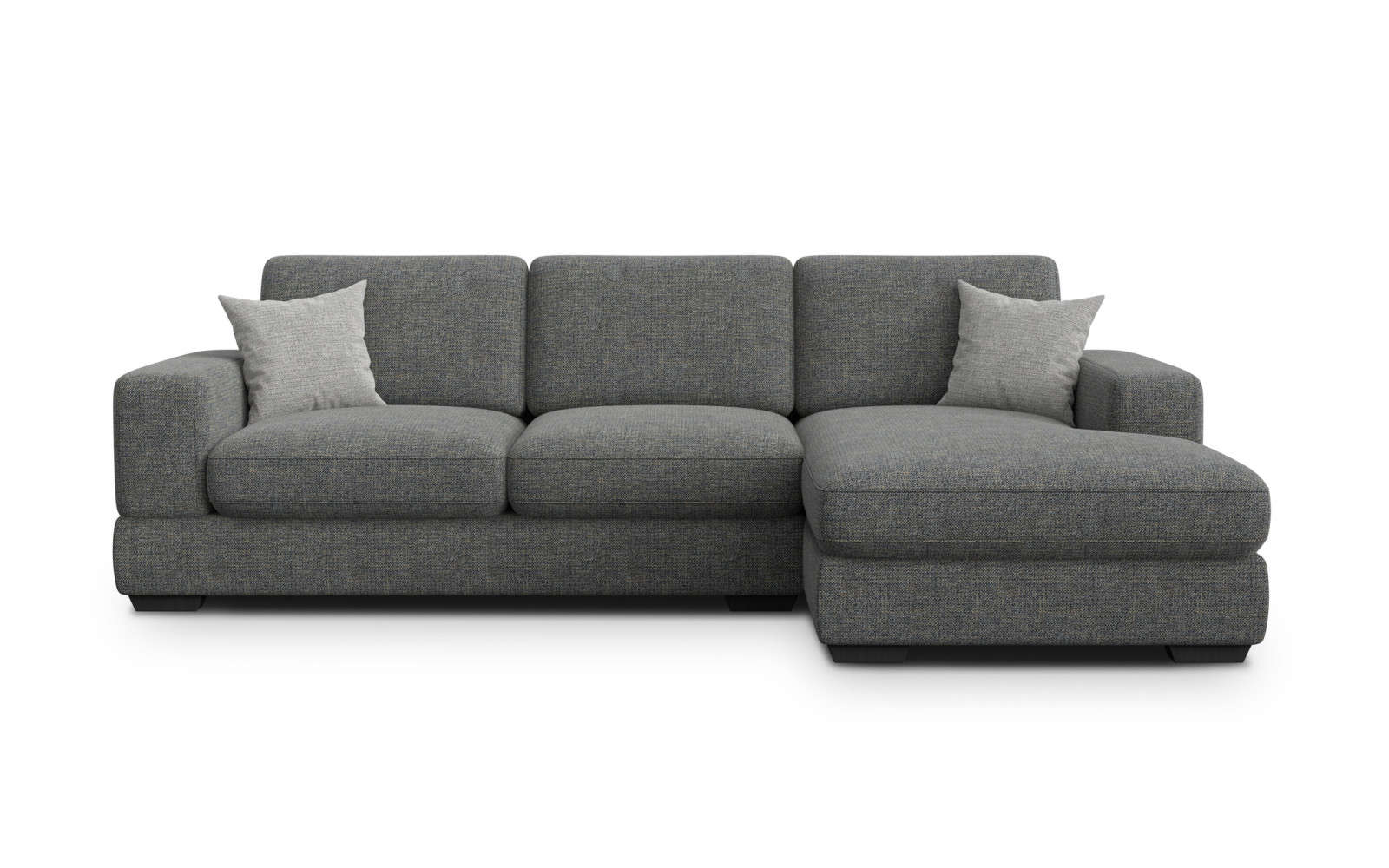 Canapé d'angle droit 4 places OTTO, tissu anthracite