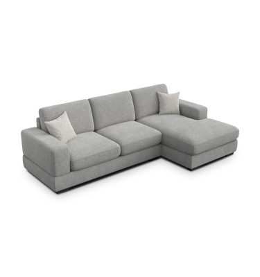 Canapé d'angle droit 4 places OTTO, tissu gris