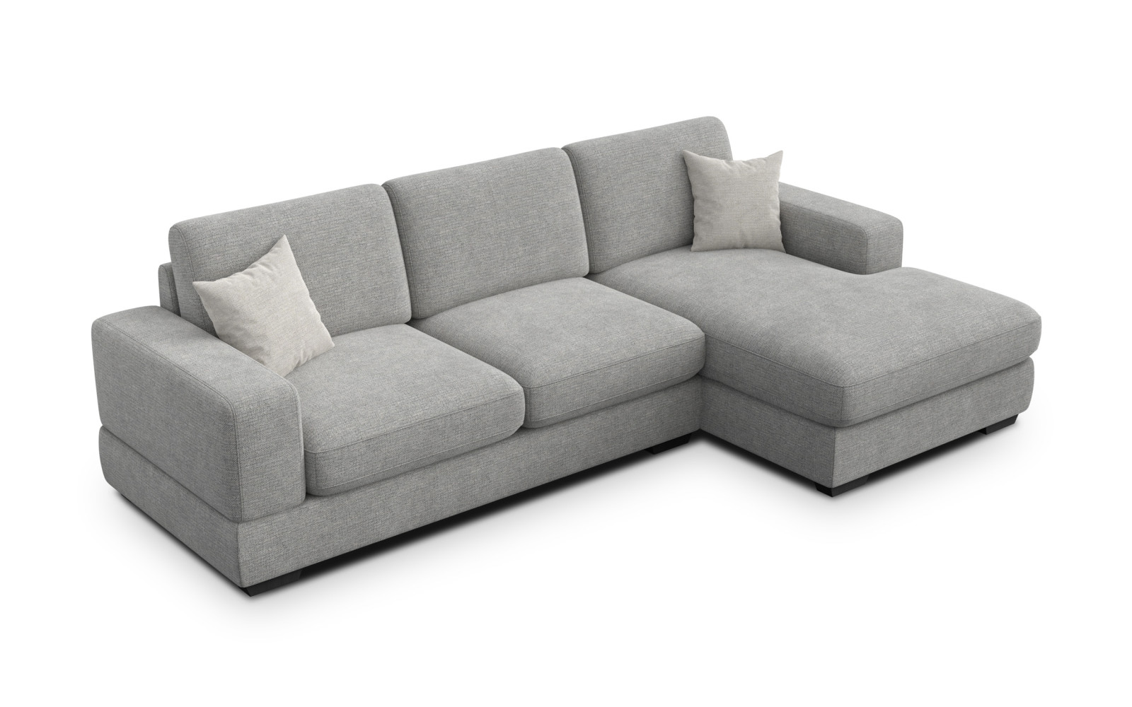 Canapé d'angle droit 4 places OTTO, tissu gris