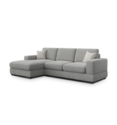 Canapé d'angle gauche 4 places OTTO, tissu gris