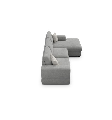 Canapé d'angle droit 4 places OTTO, tissu gris