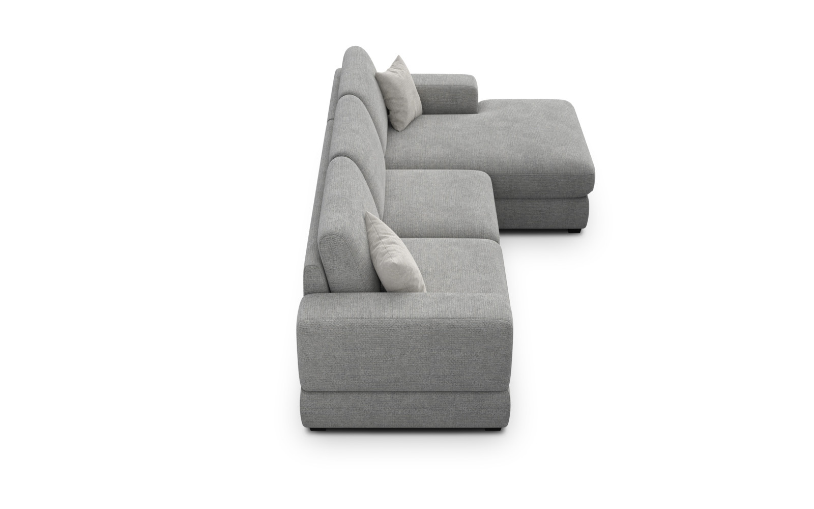 Canapé d'angle droit 4 places OTTO, tissu gris