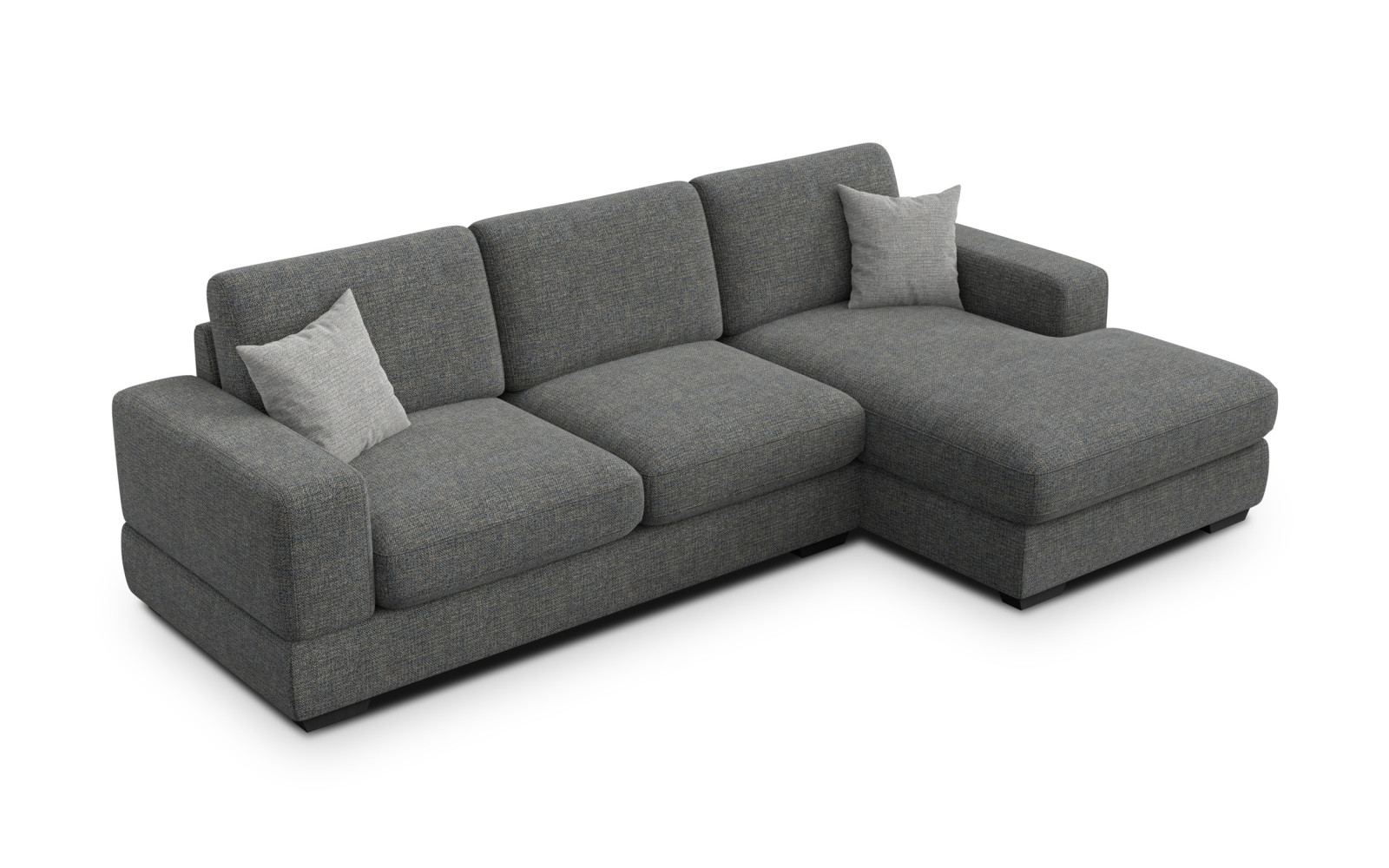 Canapé d'angle droit 4 places OTTO, tissu anthracite